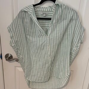Madewell Mint Striped Shirt